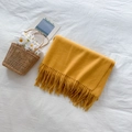 Sciarpa con nappe giallo zenzero in finto cashmere per calore e stile invernale - Giallo Zenzero
