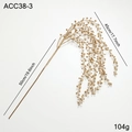 Golden artificial berry branch for Christmas decoration with 50cm stem and 104g weight - Gold