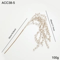 Branche de baies perlées dorées champagne artificielle 50cm pour Noël décor - Champagne