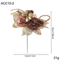 Christmas pick with pine cones, red spheres and gold sequins for festive decor - Pine Cone Red Ball Style (ACC15-2)