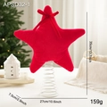 Étoile de sapin de Noël en peluche rouge avec nœud et base à ressort, hauteur 35cm - Nœud Rouge