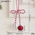 Campane di Natale in metallo rosse e bianche con stelle intagliate su corda intrecciata - Rosso & Bianco - Piccolo