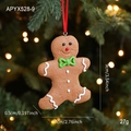 Addobbo per albero di Natale a forma di omino di pan di zenzero con fiocco verde - Omino di Pan di Zenzero Stile I (APYX528-9)