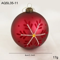Matrode kerstbal met glitter sneeuwvlok en strassteentjes, diameter van 8 cm - Sneeuwvlok Vlokken Ingelegde Steen Stijl (AQSL35-11)