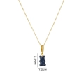 Gummy bear pendant necklace in deep blue resin with gold chain and 2.0cm size detail - Black (A1276)