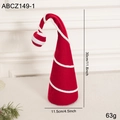Decorazione a forma di cappello da elfo in velluto rosso con altezza di 30 cm - Piccolo Ornamento Albero di Natale