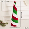 Albero di Natale da tavolo in velluto 46cm con spirali rosse e verdi festive - Albero di Natale Medio
