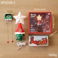 Rotierendes Weihnachtsbaumspitzen-Set mit Elchschlitten und Stern in Geschenkbox - Christbaumspitze Stil B