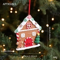 Gingerbread house Christmas ornament with candy roof and mini tree for tree decor - Gingerbread House Style C