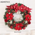 50cm pre-lit Christmas wreath with red poinsettia flowers and warm LED lights - 50CM Red Wreath