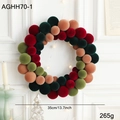 Colorful velvet ball Christmas wreath 35cm for wall and door festive holiday decor - Christmas Ball Wreath Model B / 35cm / Multicolor Patchwork