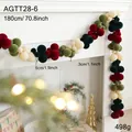 1.8m Christmas pom pom garland with red and green velvet balls for fireplace decor - Multicolor Dense Velvet Balls (Style F)