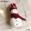 Miniature snowman ornament with red hat and scarf for Christmas tree decoration - Snowman