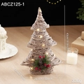 Sapin de Noël rustique décoratif avec LED chaleureuses et baies rouges, haut 43cm - Petit Sapin de Noël (Avec Lumière)
