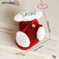Mini red felt Christmas stocking ornament with gold bell and SOCKS text detail - Christmas Sock Style