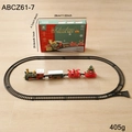 Tren eléctrico de Navidad con vías, luces y música para decoración del árbol natal - Juego de 14 Piezas de Trineo de Papá Noel (Tren Estilo D)