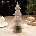 Sapin de Noël tressé lumineux avec aiguilles de pin, baies rouges et clochettes - Grand Sapin de Noël (Avec Lumière)