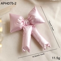 Pink satin Christmas tree bow decoration, 13cm width with soft three-dimensional padding - Hot Pink