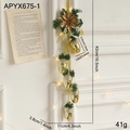Golden pinecone Christmas ornament with green pine needles and warm LED lights - Gold Pinecone Ornament