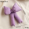 Mini light purple fabric Christmas tree bow decoration, 11x10cm soft textile ornament - Purple