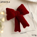 Mini dark red velvet Christmas tree topper bow with 13x11cm dimensions and 12.3g weight - Burgundy