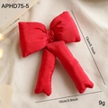 Miniature red fabric Christmas tree topper bow decoration for holiday scenes - Red
