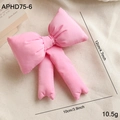 Pink fabric Christmas bow ornament for tree top and scene decoration 12cm x 10cm - Pink
