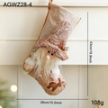 Plush Christmas stocking with gnome and sequins in champagne gold, 43cm hanging ornament - Champagne Gold Gnome Style / Christmas Stocking Charm Style A