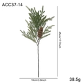 Rama de pino artificial con cono y hojas verdes de PE, de 45 cm de alto y 10 cm de ancho - Estilo D (ACC37-14)