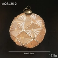 Pallina di Natale champagne da 8 cm con faccette geometriche e paillettes dorate lucide - Pallina Di Natale Color Champagne Da 8 Cm Modello A