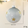Palla di Natale grigia lucida con stelle dorate e cappuccio argento, 8cm di diametro - Stile Cipolla Bianco (AQBL7-4)