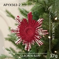 Sparkling red and silver glitter snowflake ornament for Christmas tree, 13cm star pendant - Explosion Snowflake Style