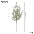 Green snowy artificial fern branch 50cm with detailed dimension and weight labels - Light Green Asparagus Fern Branch (ACC37-3)