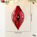 Red teardrop Christmas ornament with diamond glitter patterns and white pearls decoration - Red Teardrop Style (AQBL7-5)
