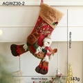 Chaussette de Noël en peluche avec renne et bonhomme de neige sac cadeau déco 48cm - Chaussette de Noël Style E