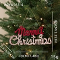 Red and silver glittery Merry Christmas sign ornament for holiday tree decoration - Letter Style