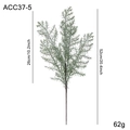 Artificial snowy Christmas pine branch with red berries and PE needles for home decor - Dark Green Needle Leaf Branch (ACC37-5)