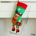 Chaussette de Noël verte en peluche avec renne décoratif et longues jambes rouges - Chaussette de Noël Style G