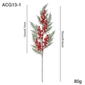 Artificial red berry pine branch 75cm long for Christmas home decor and wreaths - Long Holly Red Berry Stem (ACG13-1)