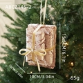 Décoration de Noël boîte cadeau en velours rose avec paillettes et ruban jaune - Coffret Cadeau Champagne