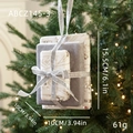 Décoration de Noël en boîte cadeau empilée blanc et gris avec paillettes dorées fines - Boîte Argent et Blanc