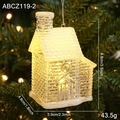 Lichtgevend kersthuisje met warm LED-licht en decoratieve sneeuwtextuur effect - Kersthuis Stijl B (ABCZ119-2)