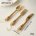 Set di tre decorazioni vintage per posate dorate per l'albero di Natale - Set da 3 Pezzi di Ornamenti per Posate (APYX670-1) / Set da 3 pezzi / Oro