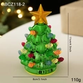 Mini leuchtender grüner Weihnachtsbaum Tischschmuck mit bunten Lichtern und Stern - Grüner Weihnachtsbaumschmuck / Grün
