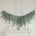 Artificial 200cm grey-green pine needle garland hanging for festive wall decoration - Frosted Garland