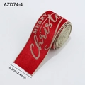 Red velvet Christmas ribbon with gold Merry Christmas lettering and glitter edges - 2 Meters / Red