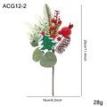 Rama de Navidad artificial con bayas rojas piñas y árbol de fieltro de 29cm altura - Estilo de Rama B (ACG12-2)