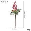 Rama navideña artificial con bayas rojas escarchadas y agujas de pino decorativas - Estilo de Rama C (ACG12-3)