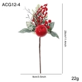 Rama navideña artificial con bayas rojas y manzana, rama decorativa festiva de 29cm - Estilo de Rama D (ACG12-4)