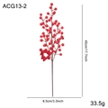 Artificial red berry branch with star ornament, 45cm height for holiday home decor - Branch Style F (ACG13-2)